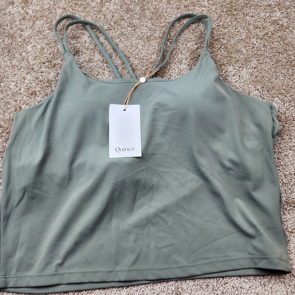 Quince Ultra-Form Strappy Bra Tank Smoked Thyme Green XL LB155885-LAVCL005